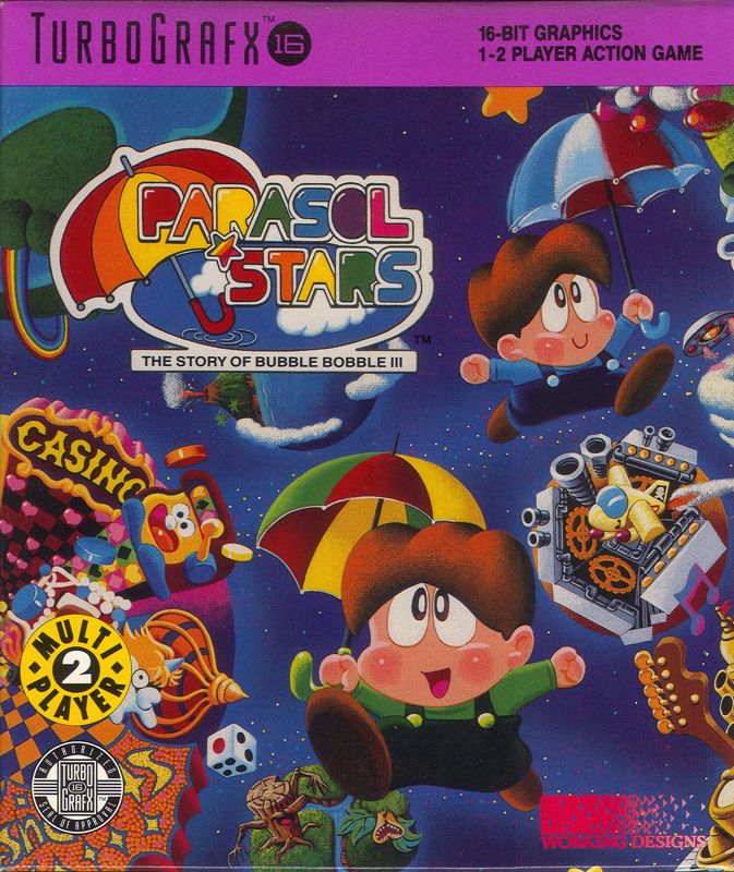 Parasol Stars box art for TurboGrafx-16
